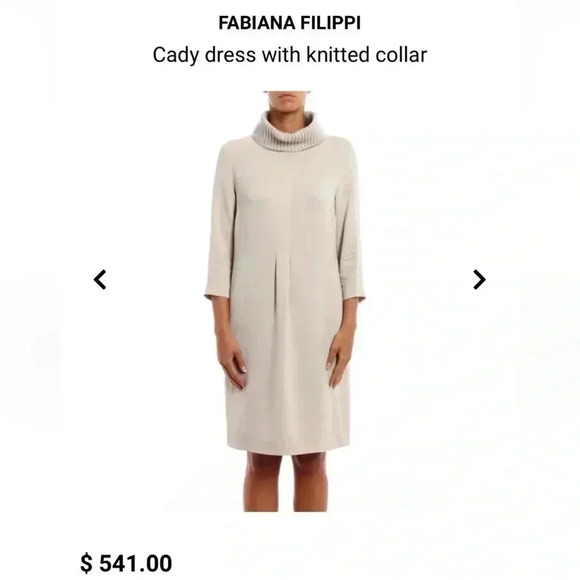 FABIANA FILIPPI CASHMERE SILK COWL NECK SWEATER DRESS - Picture 3 of 5